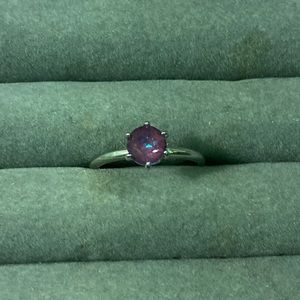 Sterling Silver solitaire Amethyst Promise Ring 💍